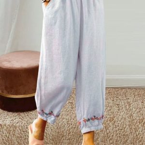 Casual Plain Natural Ankle Pants Harem Pants, Pants, color:Gray|size:3XL, Noracora