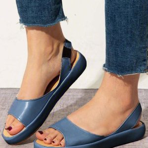 JFN  Women's Fashion Footbed Peep Toe Slip On Sandals, Sandals, color:Orange Red|size:US 11, JustFashionNow