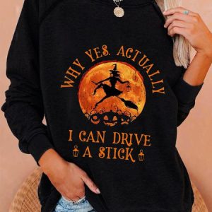 Casual Halloween Long Sleeve Crew Neck Printed Top Tunic Sweatshirt, Hoodies & Sweatshirts, color:Black|size:XXL, Noracora