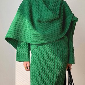 Long sleeve Crew Neck Elegant Sweater, Pullovers, color:Lightgreen|size:XXL, Stylewe