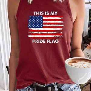 Women's This Is My Pride Flag USA American 4th of July Patriotic Tank Top, Tank Tops, Lilicloth.com