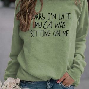 Casual Crew Neck Letter Pattern Sweatshirt, Hoodies & Sweatshirts, color:Green|size:XXL, Noracora