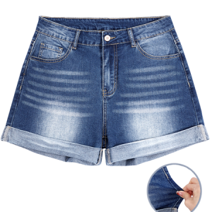 Women's Stretch Jeans Denim Shorts, color:Blue|size:3XL, Lilicloth.com
