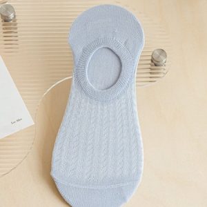 1pair Casual Breathable Hollow Out Plain Ankle Socks, Socks, color:Lake Blue|size:One-size, JustFashionNow