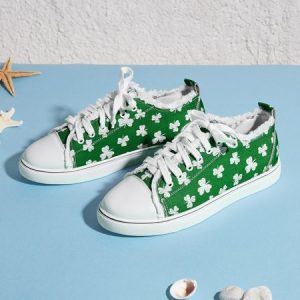 Shamrock sneakers Green Canvas Shoes, Sneakers, color:Green|size:43, JustFashionNow