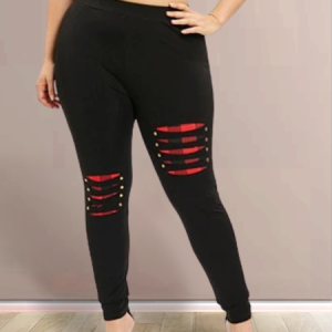 Plain Casual Pants, BOTTOM, color:Black|size:4X, Noracora