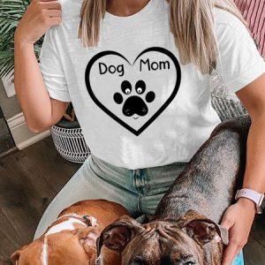 Lilicloth X Funnpaw X Paula Dog Mom Heart Women's T-Shirt, color:White|size:3XL, Lilicloth.com