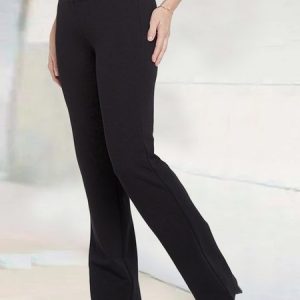 Plain Regular Fit Casual Pants, Pants, color:Black|size:XXL, JustFashionNow