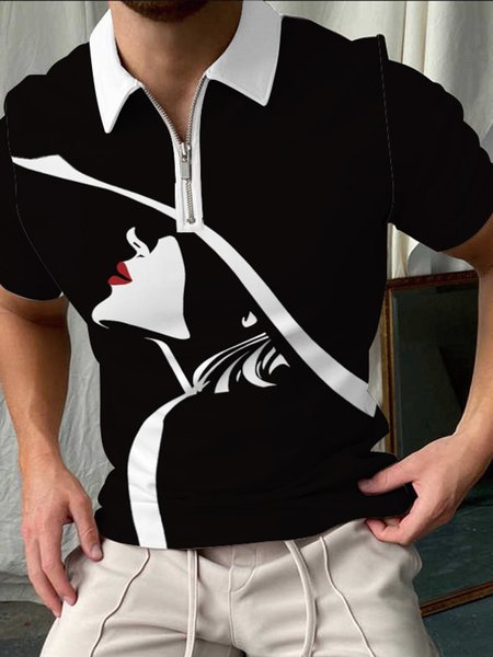 Polo Collar Casual America Flag Polo Shirt, Polos, color:Color22|size:5XL, JustFashionNow