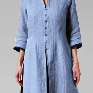 Buttoned Shirt Collar Casual Kimono, Coats, color:Light Blue|size:XXL, JustFashionNow