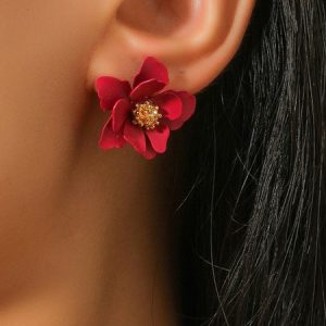 Women's Flower Beading Stud Earrings, Earrings, color:As Picture|size:One-size, JustFashionNow