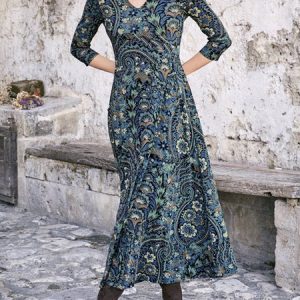 Paisley Vintage Flower Dress Plus Size, Dresses, color:Multicolor|size:XXL, JustFashionNow