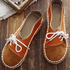 JFN  Women Vintage Slip-on Wearable Non-Slip Round Toe Loafers, Flats, color:Brown|size:US 9, JustFashionNow