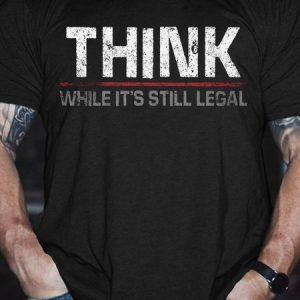 Think While It's Still Legal Men's T-shirt, color:Black|size:3XL, Lilicloth.com