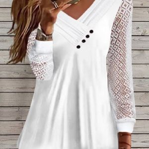 Others Casual Loose tunic Shirt, Shirts & Blouses, color:White|size:XXL, JustFashionNow