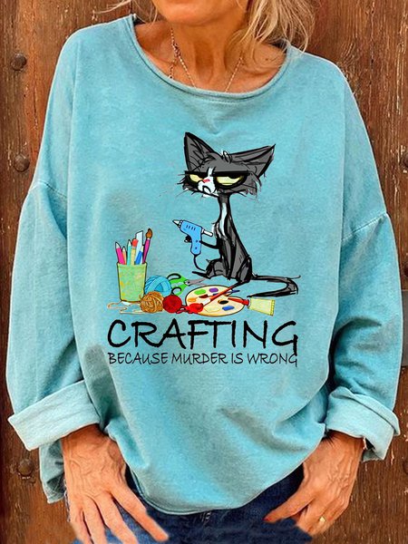Loose Text Letter Crew Neck Sweatshirt, Sweatshirts & Hoodies, color:Blue|size:XXL, JustFashionNow