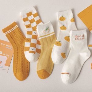 Thanksgiving Orange Cute Combination Sock Set, Socks, color:As Picture|size:One-size, JustFashionNow