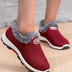 Plush Warm Lightweight Short Boots Snow Boots, Flats, color:Red|size:41, JustFashionNow
