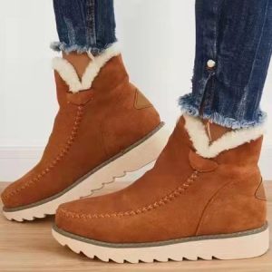 Warm Plush Lightweight Booties, Boots, color:Brown|size:43, JustFashionNow
