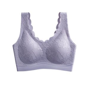 Women's Breathable Comfortable Lace Daily Sports Leisure Sleeping Seamless  Bra & Bralette, Crop Bras, color:Gray|size:XXL, JustFashionNow