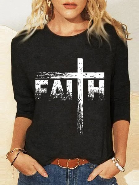 Crew Neck Letter T-shirt, T-Shirts, color:Black|size:3XL, JustFashionNow