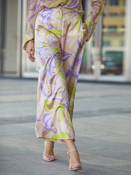 Urban Loose Floral Fashion Long Pants Straight pants, Pants, color:As Picture|size:XXL, Stylewe