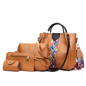 Casual Leather Handbag Set Business Ladies Bag, Women's Bags, color:Brown|size:One-size, JustFashionNow