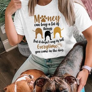 Lilicloth X Funnpaw Women's Money Can Buy A Lot Of Things But It Doesn't Wag Its Tail Everytime You Come In The Door T-Shirt, color:White|size:L, Lilicloth.com
