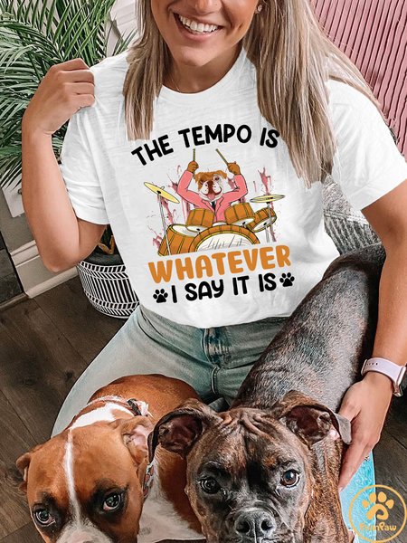 Lilicloth X Funnpaw Women's The Tempo Is Whatever I Say It Is T-Shirt, color:White|size:L, Lilicloth.com