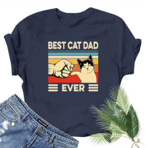 Casual Text Letters Crew Neck Short Sleeve T-shirt, T-shirts, color:Navy Blue|size:3XL, Noracora