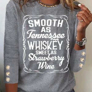Casual Text Letters Crew Neck Long Sleeve T-shirt, T-shirts, color:Gray|size:XXL, Noracora
