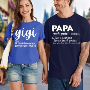 Men's Papa Like A Grandpa But So Much Cooler See Also Best Friend Exceptional Funny Graphic Print Valentine's Day Gift Couple Cotton Casual Text Letters T-Shirt, color:Purplish blue|size:3XL, Lilicloth.com