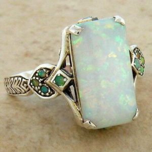 Vintage Opal Ancient Silver Ring, Ring, color:As Picture|size:1, Noracora