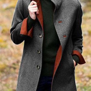 Solid Long Sleeve Pockets V Neck Jacket, Blazers, color:Gray|size:XXL, Noracora