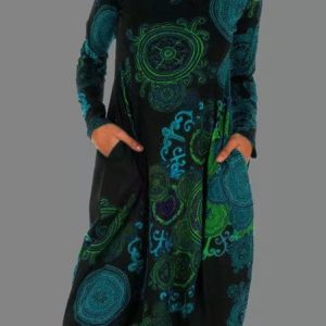 Striped Long Sleeve Casual Knitting Dress, Dresses, color:Blue|size:XXL, JustFashionNow