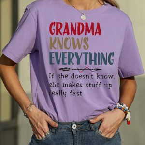 Grandma Knows Everything Women T-Shirt, Tees & T-shirts, Roselinlin - Online Catalog