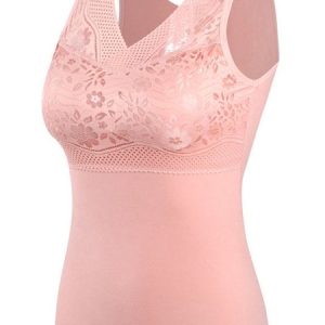 Warm Vest Women Plus Velvet Thick Sexy De Velvet No Wear Bra No Wear Bra Ladies Vest-Style Underwear, Bra & Bra Sets, color:Pink|size:XXL, JustFashionNow