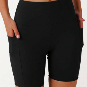 Casual Tight Wide Waistband Phone Pocket Side Biker Shorts, Shorts, color:Black|size:XXL, JustFashionNow