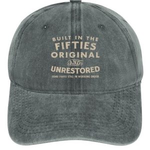 Men's /Women's Funny The Fifties Graphic Printing Regular Fit Adjustable Denim Hat, color:Light Gray|size:One-size, Lilicloth.com