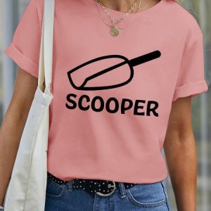 Lilicloth X Funnpaw Women's Scooper Pet Matching T-Shirt, color:Pink|size:XXL, Lilicloth.com