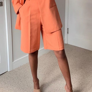 Loose Lightweight Urban Plain Shorts, Shorts, color:Light Orange|size:XXL, Stylewe