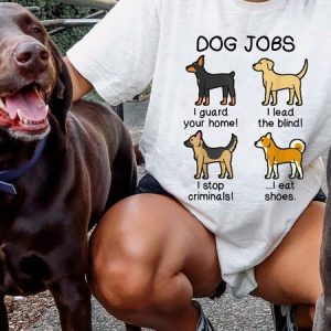 Lilicloth X Funnpaw Women's Dog‘s Job T-Shirt, color:White|size:L, Lilicloth.com
