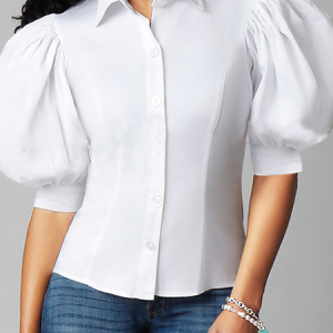 Lightweight Regular Fit Shirt Collar Short sleeve Plain Urban Blouse, Blouses and Shirts, color:White|size:XXL, Stylewe