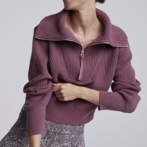 Women Yarn/Wool Yarn Plain Long Sleeve Comfy Casual Sweater, Sweaters, color:Purple|size:XL, Noracora