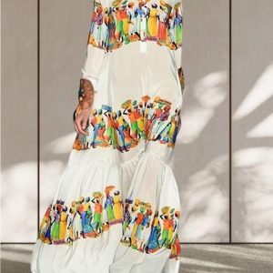 Plus Size Shirt Collar Figure Loose Vacation Dress, Plus Dresses, color:As Picture|size:4X, Stylewe