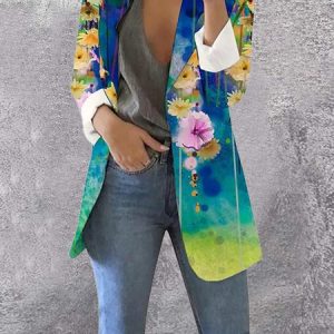 Casual Shawl Collar Plaid Blazer, Blazers, color:Blue|size:4XL, JustFashionNow