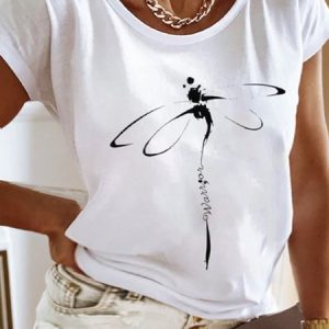Plus Size Casual Crew Neck Loose T-Shirt, TOPS, color:White|size:4X, Noracora