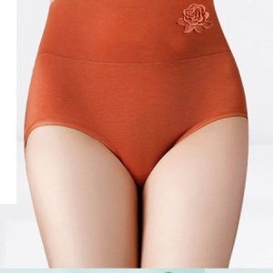 Women's Breathable Comfortable Floral Cotton Panties, Lingeries, color:Caramel|size:3XL, Noracora