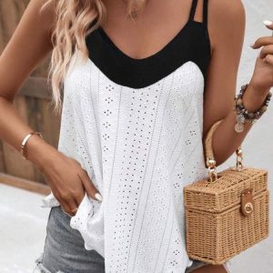 Spaghetti Plain Simple Cami, Tanks & Camis, color:White|size:XXL, JustFashionNow