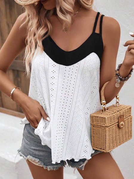 Spaghetti Plain Simple Cami, Tanks & Camis, color:White|size:XXL, JustFashionNow